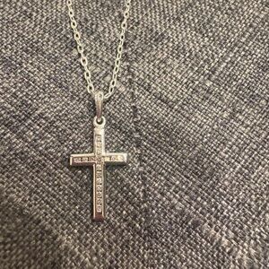Elegant Silver Cross Pendant Necklace
